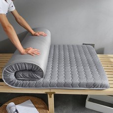 럭7 돌침대토퍼 토퍼 푹신한 돌침대 메모리폼 수면, 그레이 9cm