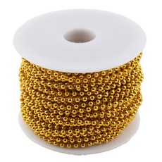 구슬줄라인 줄진주 구슬줄 비즈체인 줄비드 만들기재료, 1개, 진주체인3mm(골드)