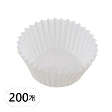 가오스 [국내생산] 머핀용 PET코팅 종이머핀컵 코팅유산지컵 45mm, 화이트, 200개