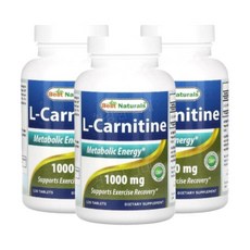베스트내추럴스 엘 카르티닌 카르니틴 1000mg 120정 3개 L Carnitine