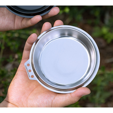 캠핑문 시에라컵 뚜껑 딥 플레이트 304 스텐 앞접시 S-SD, 실버 S-SD