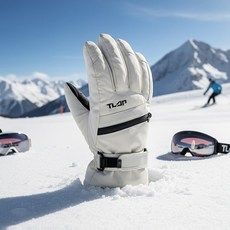 칸쿤 스키장갑 아동/성인/주니어 3size 스마트터치/방한/방수장갑, SG_05 아이보리L, 1개