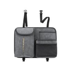 汽車椅背收納袋 - 麂皮款 汽車後座收納袋 車用收納袋, 灰色, 1個