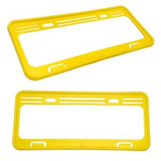 IDFR 新型七碼紅色車牌框 牌照框 車牌造型保護框 每組1入, 黃色, 1個
