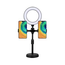 16CM 셀카 링 라이트 스탠드 폰 홀더가 장착된 다기능 LED 라이트로 라이브 스트리밍 YouTube 동영상사진 촬영이 가능합니다. 메이크업 카메라 라이트와 3가지 조명 모드