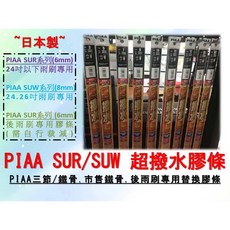 PIAA 超潑水雨刷膠條 SUR SUW系列 超潑水系列 鐵骨雨刷膠條 次世代膠條, SUR55-22吋(6mm)(超取彎鐵片