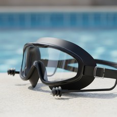 모먼트픽 김서림방지 귀마개 일체형 물안경 수경, 1개, 퓨어 화이트