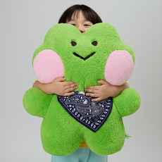 (정품) 라인프렌즈 레니니 대형 개구리 인형 애착 큰 귀여운 동물 45cm, 단품, 1개