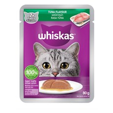 Whiskas 偉嘉 貓濕糧包, 80g, 1個, 【老貓】鮪魚