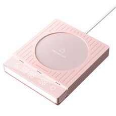 스마트 보온 받침대 4단 온도조절 티포트 머그컵워머, 1개, 핑크
