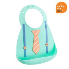 멕마이데이 유아 실리콘 이유식 턱받이, 더비, 1개, 1개입