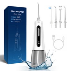 Shipshape 휴대용 구강세정기 물치실 구강 세척기 무선 구강워셔 무선 방수 치아세척기, 화이트, M139Art