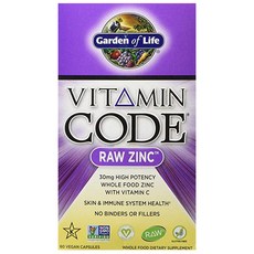 Garden of Life Vitamin Code綜合維生素+鋅素食膠囊 30mg, 60顆, 1罐
