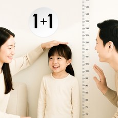 스브링 부착식 시트지 무타공 키재기 벽 스티커 2개 세트, 투명