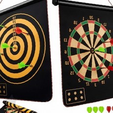 실내놀이 자석다트판 벽부착형 마그네틱 다트게임 천소재 접이식 보관 안전한, 1개, 다트-17인치