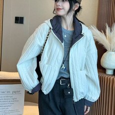 ORZQU 동 여성 후드 누빔 도톰 오버사이즈 야상 점퍼 패딩 점퍼