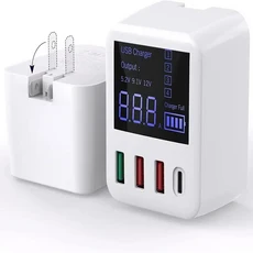 다중 장치용 40W 4포트 USB C 충전 스테이션 Apple 및 기타 PD 고속 3.0 흰색, 02 1pcs usb 1pcs USplug