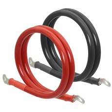 EYPDARL 4 AWG 구리 피복 알루미늄 인버터 / 배터리 점퍼 케이블 와이어 5/16인치 러그 장착 자동차 RV 오토바이 트럭 양극 및 음극 게이지 와이어 - 5FT, 2ft