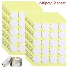 240PCS 내열성 촛불 심지 스티커 작은 꼬리 왁스 양면 접착, 01 20mm