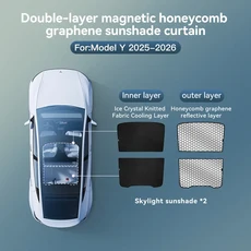 YZ 테슬라 모델 주니퍼 2025-2026 선쉐이드 블랙 루프 그래핀 허니콤 자동차 전면 후방 유리 스크린용