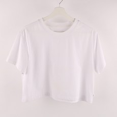 M / andar 안다르 세미 크롭 화이트 숏 티셔츠 중고 C012P -303, 1개, 사진참고