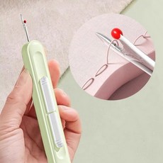 1+1 헬스와미 2IN1 바느질 도구 실밥 제거기 바늘 실끼우개 휴대용, 1개