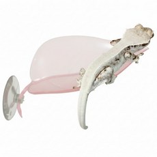 미니포레 나뭇잎 백업 크레 용품 도마뱀 사육장 꾸미기, 1개, 클리어핑크