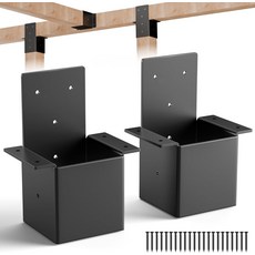 목재 기둥용 2Pcs 4x4 퍼골라 브래킷 가제 데크 커넥터용 4 게이지 스틸 기둥 상단 서까래 커넥터 실제 크기 35인치 X, 4 Pcs