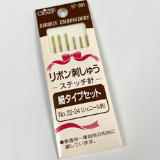 클로버 리본 자수 바늘 57-081 가는 타입 6P 1세트 No.22-24