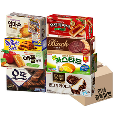 [안녕골목마켓] 과자8종세트_몽쉘생크림6입+엄마손파이10입+카스타드6입+애플쿠키10입+촉촉한초코칩8입+오뜨쇼콜라6입+후렌치파이15입+빈츠10입, 1개