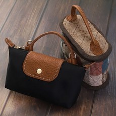 패션스타트 롱샴 르플리아쥬 스타일 가죽 미니백 가방 핸들 리폼 손잡이, 1개, 브라운