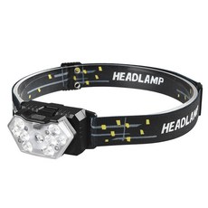 Hileso 9 LED 헤드램프 배터리로 구동 헤드라이트 AAA 배터리 3개 미포함 6가지 모드 경량 조절 가능 IPX5 방수 269455, Hileso 9 LED 헤드램프 배터리로 구동 헤드라이