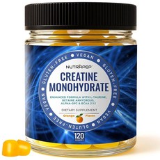 NutraPep 크레아틴 모노하이드레이트 5000mg 오렌지맛 구미 120정, 1개