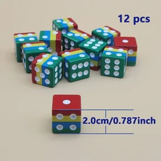 12개/세트 멀티플레이어 게임에 필수적인 빨간색 파란색 및 색상 조합이 포함된 D6 분위기 주사위 세트, 01 멀티