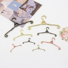 (인형소품) 금속 빈티지 엔틱 옷걸이, 소, 골드, 1개