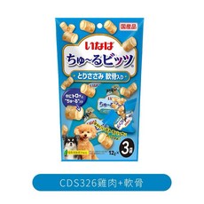 【3隻貓】INABA CIAO 犬用啾嚕夾心肉泥捲 犬用零食 肉泥捲心酥 寵物零食 狗零食, 1個, 雞肉+軟骨（27/06月, 12g