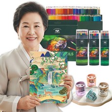 꽃 그림 민화 도안 컬러링북 색연필 세트 어르신 시니어 어른 색칠공부 노인 시니어 인지향상 치매예방 색칠놀이 성인 할머니 취미 미술 색칠북 새 동물 그림 색칠하기 색연필세트 색칠책, 복을부르는그림+36색 색연필세트