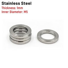 50Pcs M5 1mm 스테인레스 스틸 초박형 심 가스켓 조정 3D 프린터 부품 용 플랫 와셔 고정밀 스페이서, 01 6.5x5x1mm, 01 50Pcs