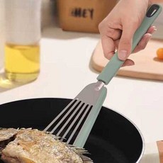 실리콘 프라이팬 뒤집개 계란말이 생선구이 주방용 요리 집게, 1개, 블루