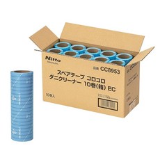 니토무즈 진드기 클리너 진드기 대책 진드기 제거 진드기 포획 접착 테이프 카펫 소파 이불 커튼 코로코로 스페어 테이프 교체용 160mm 폭 5.5m 롤(약 40회) 10권 포함 C