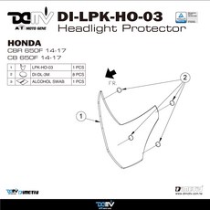 Dimotiv HONDA CBR/CB 650F (14-17) 專用大燈護鏡，有效保護大燈，提升騎乘安全, 墨色, 1個