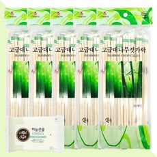 고급 대나무 젓가락 30개입 5개(+하늘선물 물티슈 10매), 5개