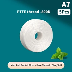 5롤 치실 내장형 스풀 왁스 민트향 나일론 실 폴리에스터 실 다양한 재질 교체용 평면 와이어, 01 Style1
