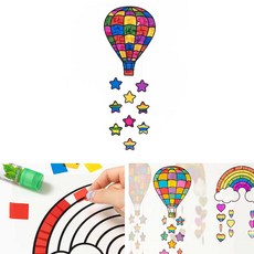 가정용 아이 DIY 썬캐쳐 모빌 유치원 꾸미기 미술수업 썬캐쳐 모빌 열기구