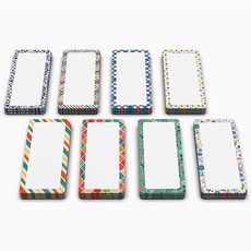 Attractivia 드라이 지우개 마그네틱 라벨 7.1 x 3cm(2.8 1.2인치) 컬러 테두리 자석 60팩 지울 수 있는 화이트 다목적 사무실 교육 가정 화, Pattern Borders