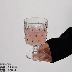 復古彩點高腳酒杯, 1個, 200ml