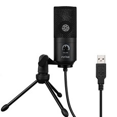 FIFINE USB 마이크 콘덴서 마이크 PC용 마이크 PC 마이크 넷 통화 게임 전달 재택 근무 보이즈 채팅 단일 지향성 음량 조절 가능 삼각대 마이크 스탠드 부속 WindowsMacPS4에 대응 블랙 K669B