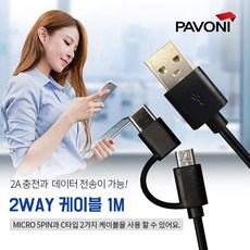 파보니 2way 핸드폰 충전 케이블 1M, 1개