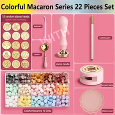로맨틱 옻칠 왁스 스탬프 세트, 1개, 22개 세트b