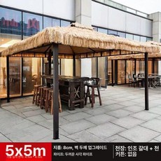 디얼픽 아고라파고라 조립식 바베큐장 정자 야외 옥상, 5x5m 마초 천막 벽포 없음